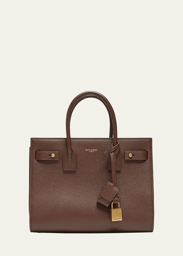 Sac De Jour Baby Top-Handle Bag in Grained Leather