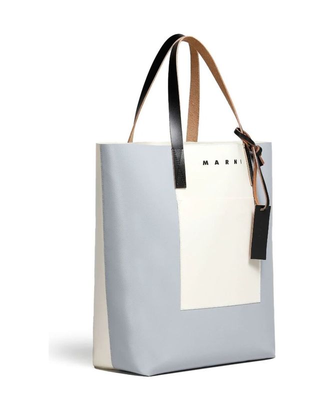 Tribeca Shopping Bag In Silver And Beige_3