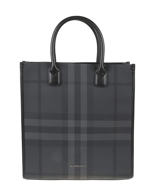 Round Top Handle Checked Tote
