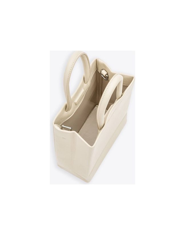 Mini Shopping Bag Pale beige faux leather mini bag - Mini shopping bag_2