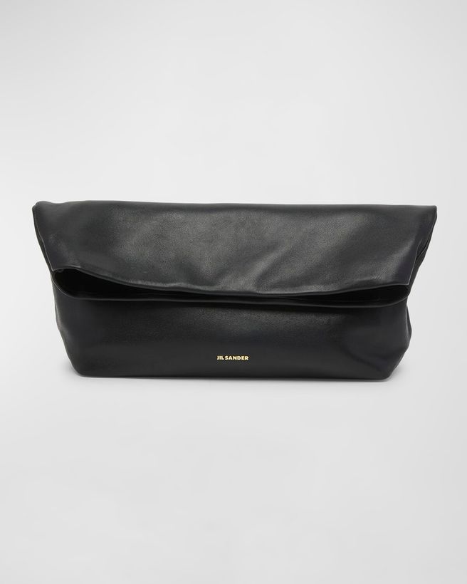 Fold-Over Leather Clutch Bag_1