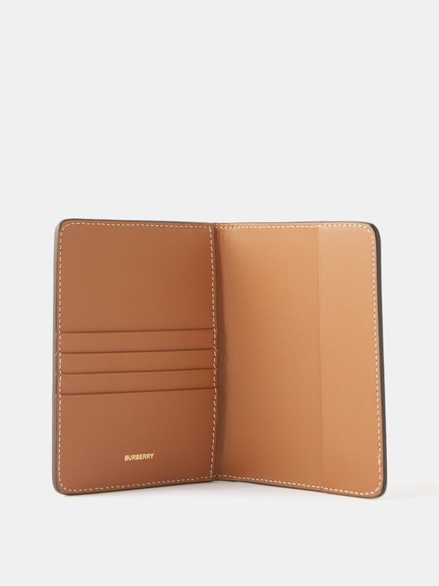 Check-print faux-leather passport holder_2