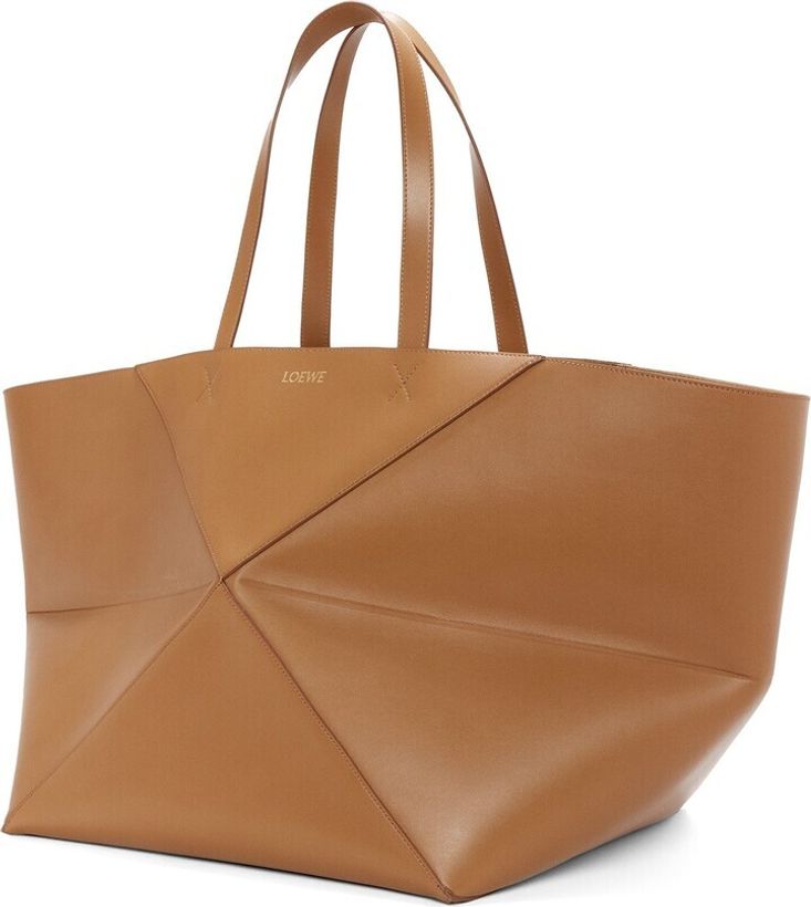 Luxury XL Puzzle Fold Tote in shiny calfskin