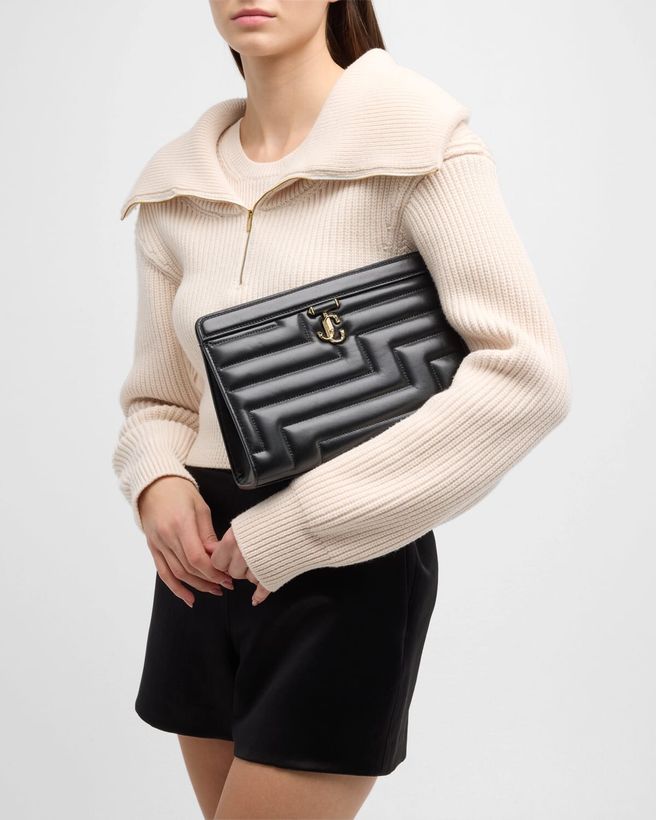 Avenue Quilted Leather Pouch Clutch Bag_2