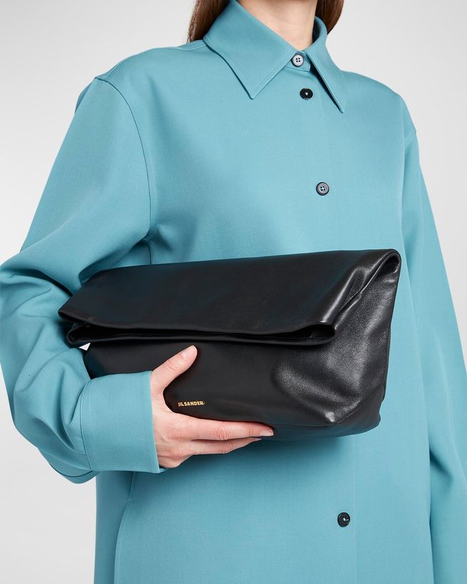 Fold-Over Leather Clutch Bag_2