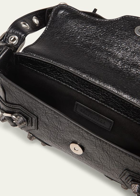 Le Cagole XS Sling Crinkled Leather Shoulder Bag_3