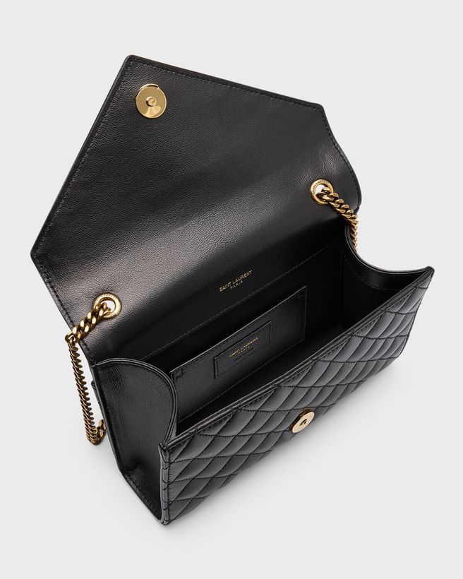 Envelope Triquilt Small YSL Shoulder Bag in Smooth Leather_2