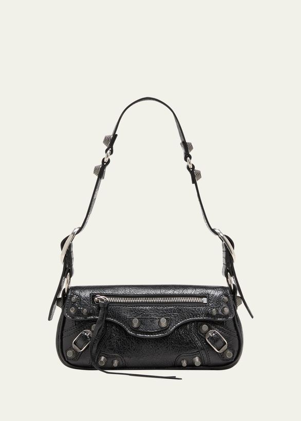 Le Cagole XS Sling Crinkled Leather Shoulder Bag