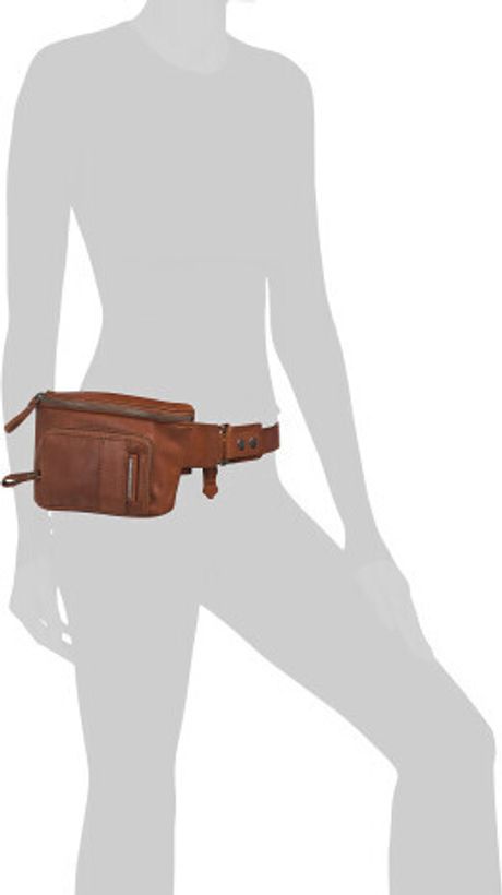 Leather Brandy Belt Bag With Zip Front Compartment For Women_1