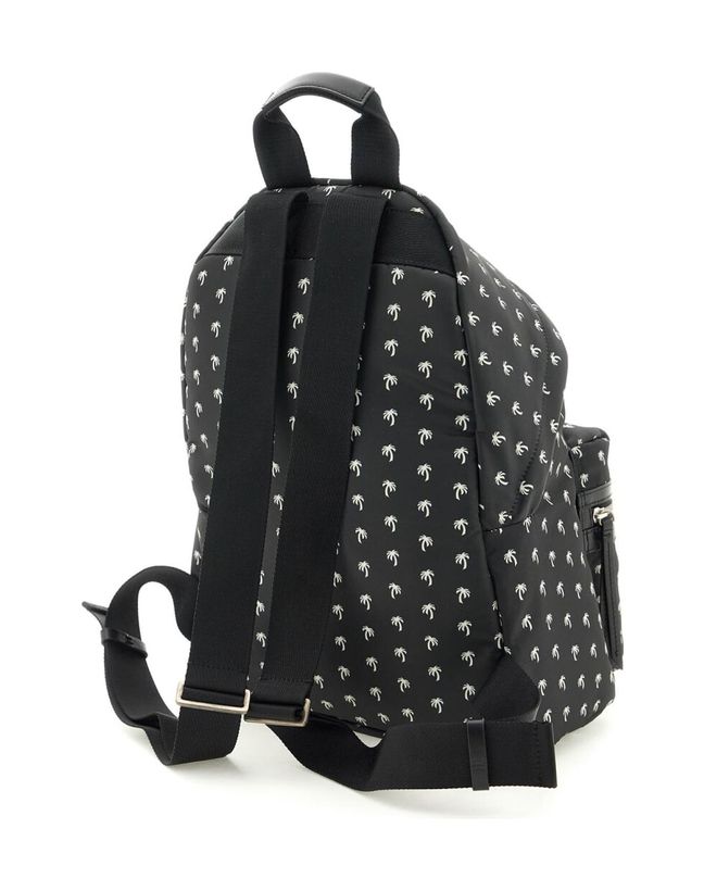Black Backpack With All-over Mini Palms_2