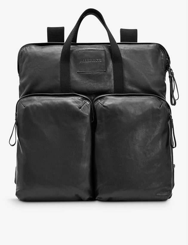 Force multiple-pocket leather backpack