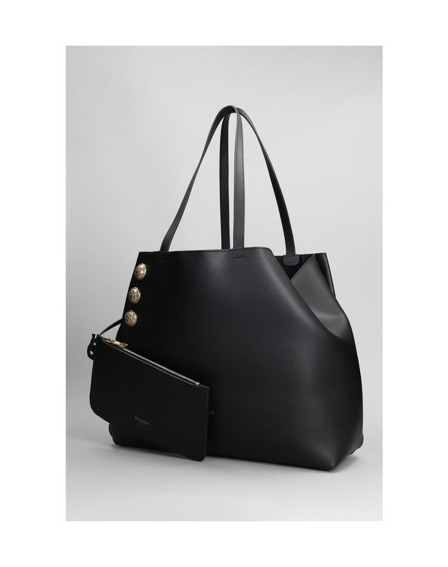 Embleme Tote In Black Leather_2