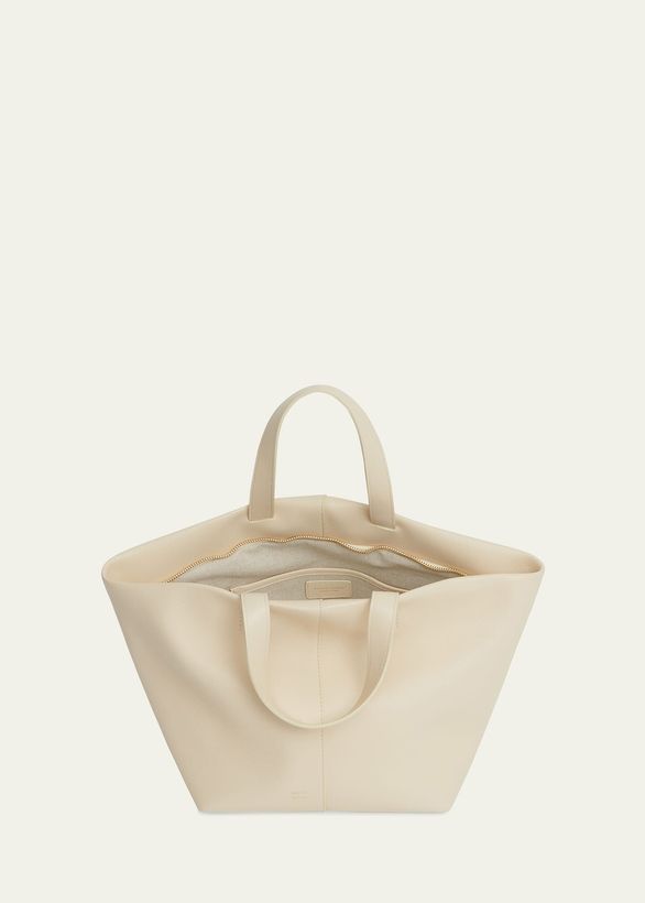 Tulipano Zip Leather Tote Bag_3
