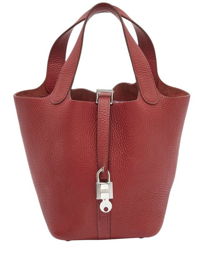 Red Garance Leather Picotin Lock Bag (Authentic Pre-Owned)_2
