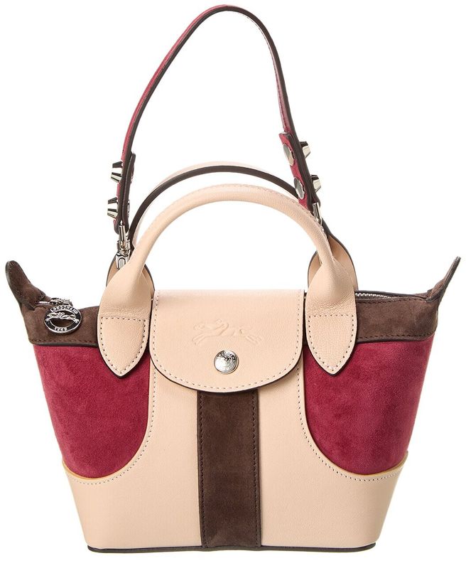 Le Pliage Cuir XS Leather & Suede Short-Handle Tote_1