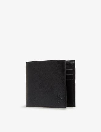 Pony-embossed pebbled leather billfold wallet