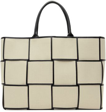 Beige Large Arco Tote In 9811 Natural/black-g