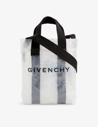 Shopper mini logo-print woven tote bag