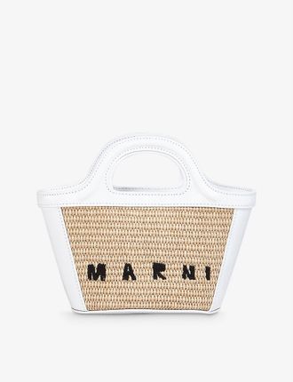 Tropicalia micro cotton-blend basket bag
