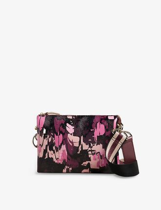 Beutily camouflage-print leather crossbody bag
