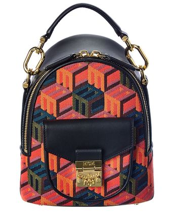 Patricia Monogram Jacquard & Leather Backpack
