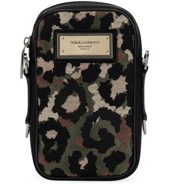 Camouflage jacquard crossbody bag