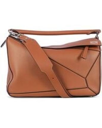 Men's Brown Large Puzzle Messenger Bag