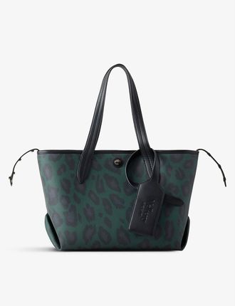 Harper leopard-print scotchgrain tote bag