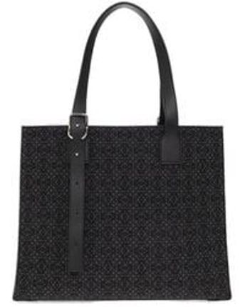 Men's Black 'buckle Horizontal' Shopper Bag