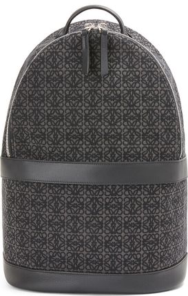 Luxury Round backpack in Anagram jacquard and calfskin