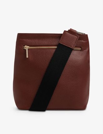 Dion double-pouch leather bucket bag