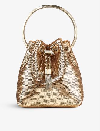 Bon Bon sequin-embellished satin top-handle bag