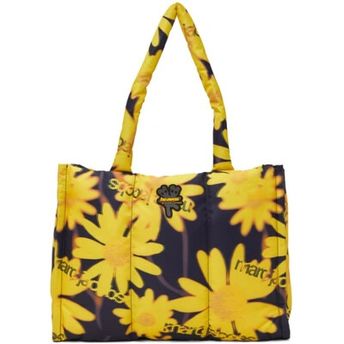 Black & Yellow Laser Floral Tote In Yellowmulti