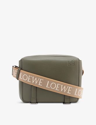 Military extra-small leather messenger bag