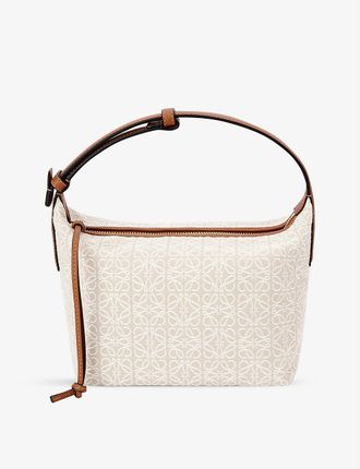 Cubi anagram small canvas and leather shoulder bag