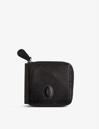 Tobiat check-textured zipped leather wallet