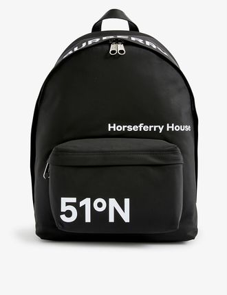 Horseferry and logo-embellished shell backpack