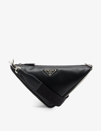 Triangle leather cross-body bag
