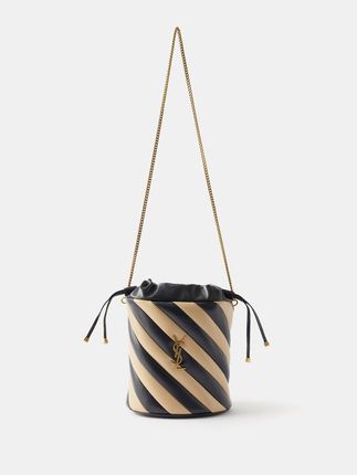 Alix striped quilted-leather bucket bag