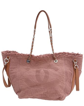 Pink Canvas CC Double Face Tote (Authentic Pre-Owned)