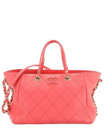 Pre-Owned Pink Stitched Bullskin Small Neo Soft Shopping Tote (Authentic Pre-
Owned)