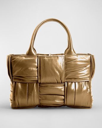Arco Mini Plisse Intreccio Metallic Tote Bag