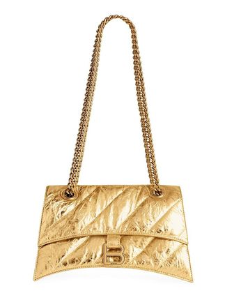 Crush Small Chain Shoulder Bag Metallized Quilted