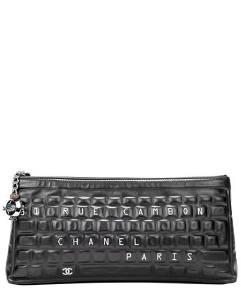 Limited Edition Black Lambskin Leather Limited Edition Metiers de Arts Keyboard Clutch (Authentic Pre-Owned)