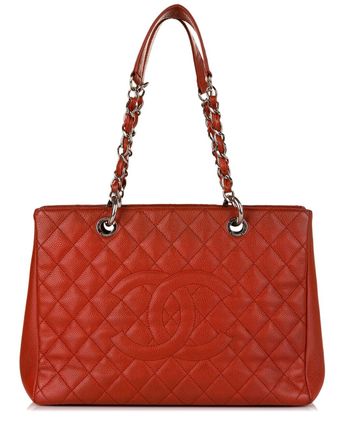 Red Leather Grand Shopping Tote (Authentic Pre-Owned)