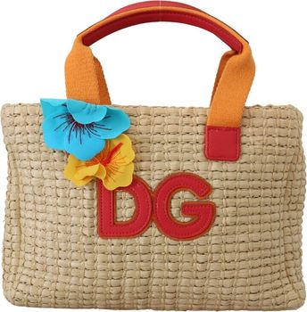 Beige BAMBINO Straw Carretto Shopping Kids Women's Bag