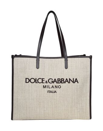 Shopping Bag In Canvas With D&g Milano Logo