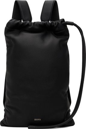 ZEGNA Black Drawstring Backpack