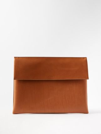 Folded leather pouch
