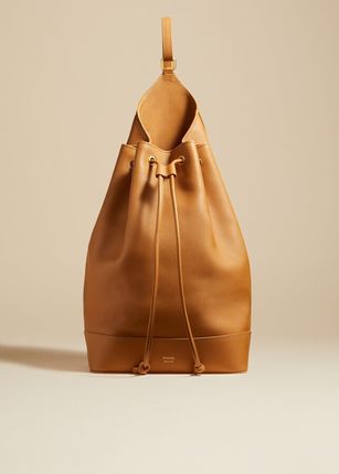 The Medium Greta Backpack in Nougat Pebbled Leather
